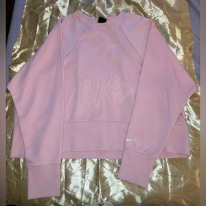 Baby Pink Nike Cropped Sweatshirt